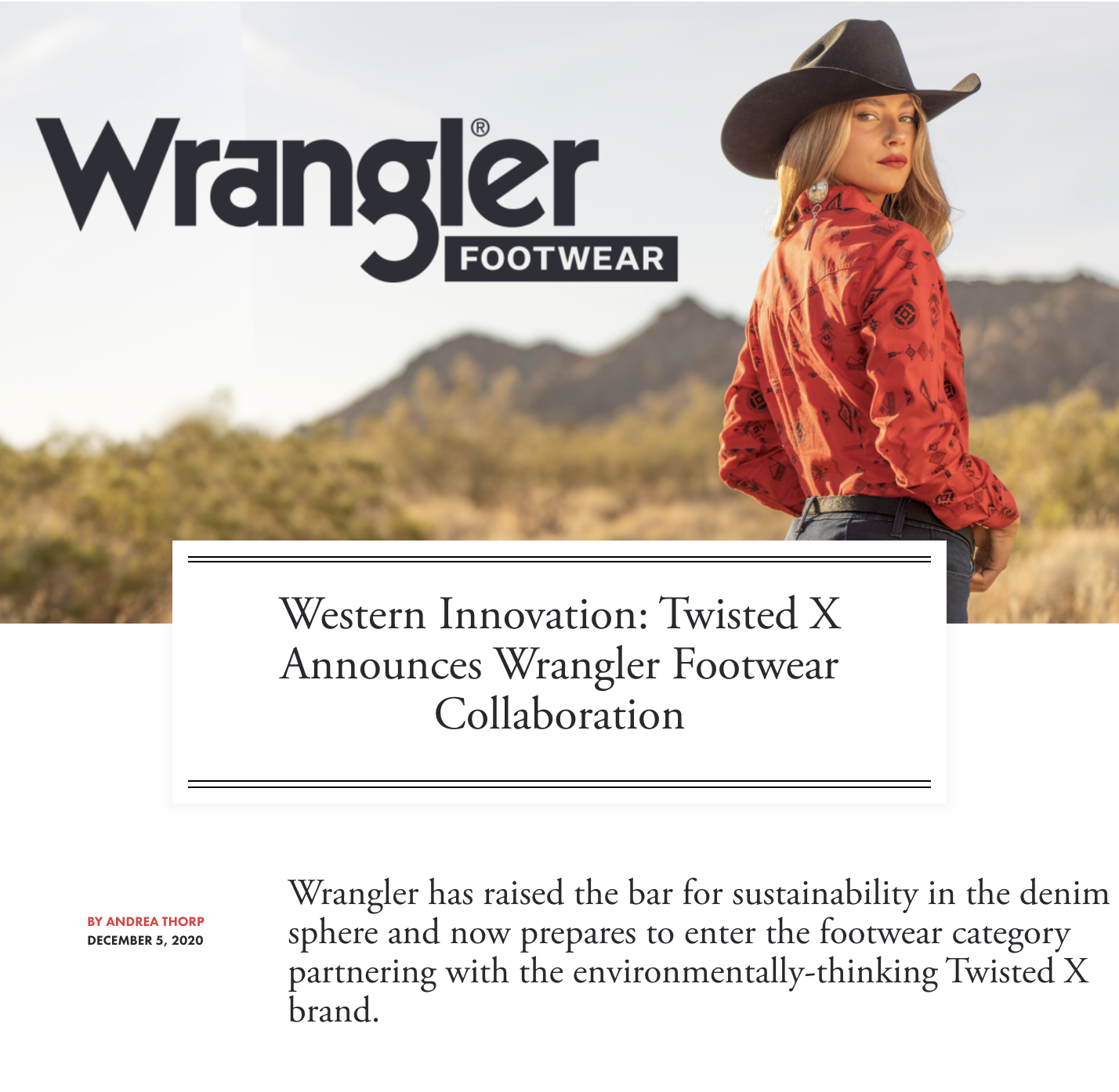 Western Innovation: Twisted X Announces Wrangler Footwear Collaboration
