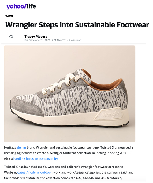 Wrangler Steps Into Sustainable Footwear