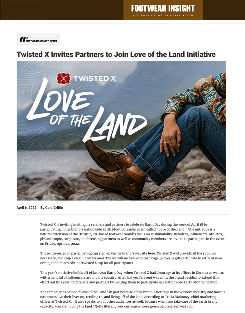 Twisted X Invites Partners to Join Love of the Land Initiative