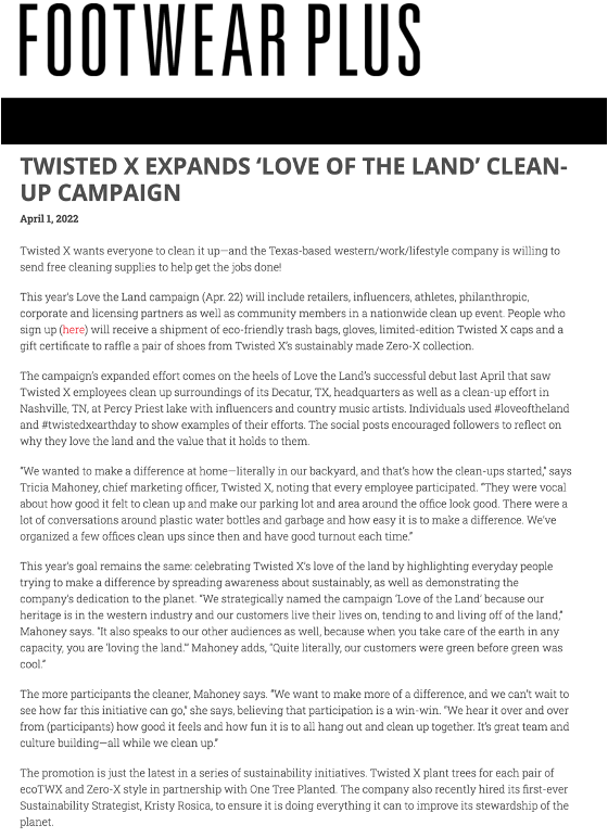 Twisted X Expands Love of the Land Clean-Up Campaign